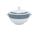 Thố sứ Minh Long 18 cm + nắp - Camellia - Diệp Lục