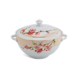 Thố sứ Minh Long 18 cm + nắp - Camellia - Hoa Đào