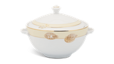 Thố sứ Minh Long 18 cm + nắp - Camellia - Hương Biển kem