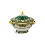 Thố sứ Minh Long 22 cm + nắp - Hoàng Cung - Sen Ngọc Bích