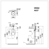 Bồn tiểu nam Caesar U0264 treo tường
