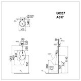 Bồn tiểu nam Caesar U0267 treo tường