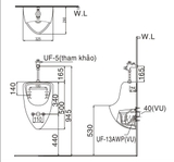 Bồn tiểu nam INAX U-440V treo tường (U440V)