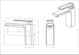 Vòi lavabo chậu rửa mặt Luxta L-1221 nóng lạnh màu đen
