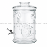Bình thủy tinh ngâm rượu trụ rồng 6 lít có vòi