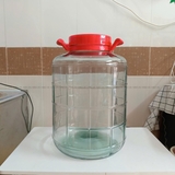 Bình Thủy Tinh Ngâm Rượu 35 Lít Nắp Nhựa Quai Xách