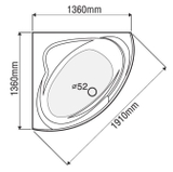 Bồn tắm góc Euroca EU1-1400 dài 1m4