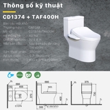 Bồn cầu 1 khối Caesar CD1374 nắp rửa điện tử TAF400H
