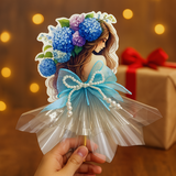 Phôi Đựng Tiền Cô Gái Tóc Gắn Hoa + 10 Meka Tiền TP