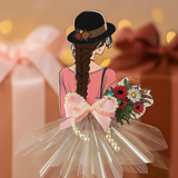 Phôi Đựng Tiền Cô Gái Áo Hồng Ôm Hoa + 10 Meka Tiền HD