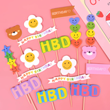 SCG-Set cắm HBD hoa mặt cười, gấu, bóng bay, ngôi sao TQ