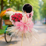 Phôi Đựng Tiền Cô Gái Váy Hồng Ôm Hoa + 10 Meka Tiền TP