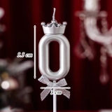 Nến số 0 vương miện bạc