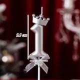 Nến số 1 vương miện bạc
