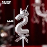 Nến số 2 vương miện bạc