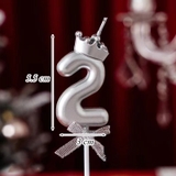 Nến số 2 vương miện bạc