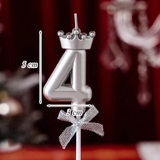 Nến số 4 vương miện bạc