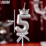 Nến số 5 vương miện bạc