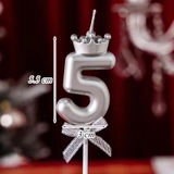 Nến số 5 vương miện bạc