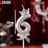 Nến số 6 vương miện bạc
