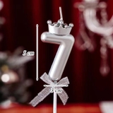 Nến số 7 vương miện bạc