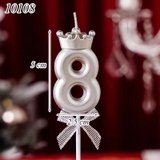 Nến số 8 vương miện bạc