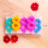 Hộp Nến Số Hoa Mix Màu Số 8 ( 20 Chiếc )