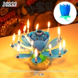 Nến Hoa Sen Phát Nhạc Nở Hoa Màu Xanh Dương 2 Tầng ( 14 Nến )