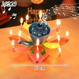 Nến Hoa Sen Phát Nhạc Nở Hoa Mix Màu 2 Tầng ( 14 Nến )