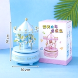 Hộp Nhạc Ngựa Xoay Xanh Dương TQ