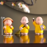Set 3 Tượng Nhà Sư Áo Vàng Mini TQ