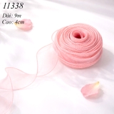 Ruybang voan HỒNG Cam không lõi cao 4cm dài 9m.