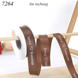 Lẻ 3m Ruybang love forever nâu 2.5cm
