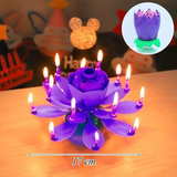 Nến Hoa Sen Phát Nhạc Nở Hoa Màu Tím 2 Tầng ( 14 Nến )