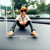Tượng Luffy ngồi áo trắng nhựa đặc TQ