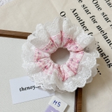 [H1-H9] Scrunchies dây buộc tóc, cột tóc phối ren siêu to phong cách Hàn Quốc được làm thủ công The Noya