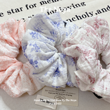 Dây buộc tóc scrunchies Xô Muslin hoạ tiết vintage handmade by The Noya - X57, X58, X59