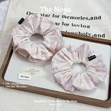 Dây cột tóc scrunchies hoạ tiết Nơ Mây Hồng mix ren hot trend xinh xắn by The Noya