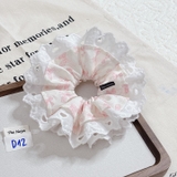 [Mã D10-D15] Dây buộc tóc scrunchies siêu phồng hoạ tiết dễ thương by The Noya