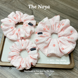 Thỏ Cherry - Scrunchies siêu phồng chất liệu xô muslin phong cách Hàn Quốc by The Noya X75