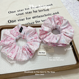 The Noya - dây buộc tóc scunchies hoạ tiết NƠ KẺ MIX cute siêu phồng phong cách Hàn Quốc T37