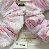 The Noya - dây buộc tóc scunchies hoạ tiết NƠ KẺ MIX cute siêu phồng phong cách Hàn Quốc T37