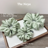 Dây buộc tóc scrunchies vải lụa ngọc trai co giãn phong cách Hàn Quốc xinh xắn cho nữ The Noya NT22