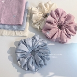 BST Mây Thêu - Scrunchie, dây cột tóc SIÊU TO BỒNG BỀNH chất liệu đũi thêu hoa handmade by The Noya
