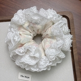 Scrunchie Cẩm Tú Cầu The Noya Thiết Kế Cao Cấp Siêu Bồng Bềnh Phối Ren CT04