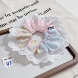 [Mã D1-D9] Dây buộc tóc scrunchies siêu phồng hoạ tiết dễ thương by The Noya
