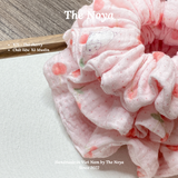 Thỏ Cherry - Scrunchies siêu phồng chất liệu xô muslin phong cách Hàn Quốc by The Noya X75