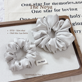 Dây buộc tóc scrunchies lụa satin Xám Nhạt phồng to phong cách dịu dàng by The Noya ST33