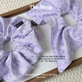 [Gấm Tơ - Tím Thanh Liễu] Cột tóc Gấm Tơ Lụa Jacquard may thủ công The Noya G8