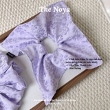 [Gấm Tơ - Tím Thanh Liễu] Cột tóc Gấm Tơ Lụa Jacquard may thủ công The Noya G8